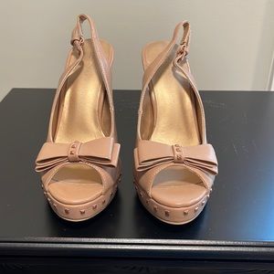 Lauren Conrad Leah Nude Slingback Heels with Stud detail size 8